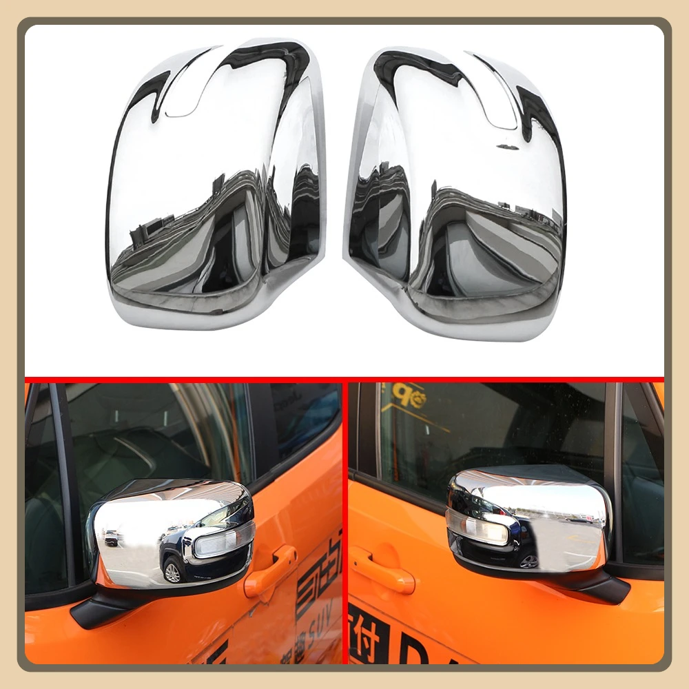 

ABS Chrome Rearview Mirror Protection Cover for Jeep Renegade 2015 - 2022 Auto Rear View Mirror Sequins Stickers Car Accessories