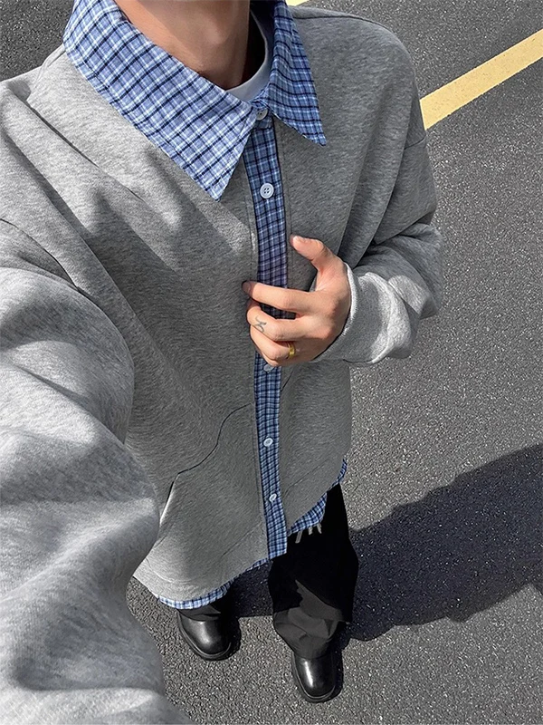 

Men's Plaid irt Collar Cardigan Sweater Comfortable Lazy Sle Outerwear Early Autumn Trend Cleanfit Long Sve Cotton Pol...