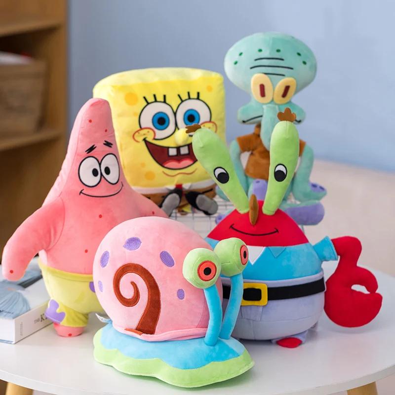 سبونجبوب سكوير بانتس أفخم Peluche دمية باتريك ستار يوجين H. Krabs غاري الحلزون ألعاب من نسيج مخملي رمي وسادة لطيف بلوشيز دمية