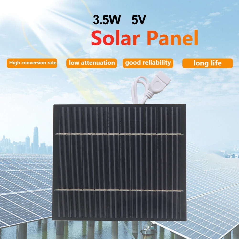 

3.5W Solar Panel Portable Solar Panel Long-lasting Performance Polycrystalline Silicon Sturdy Construction Waterproof