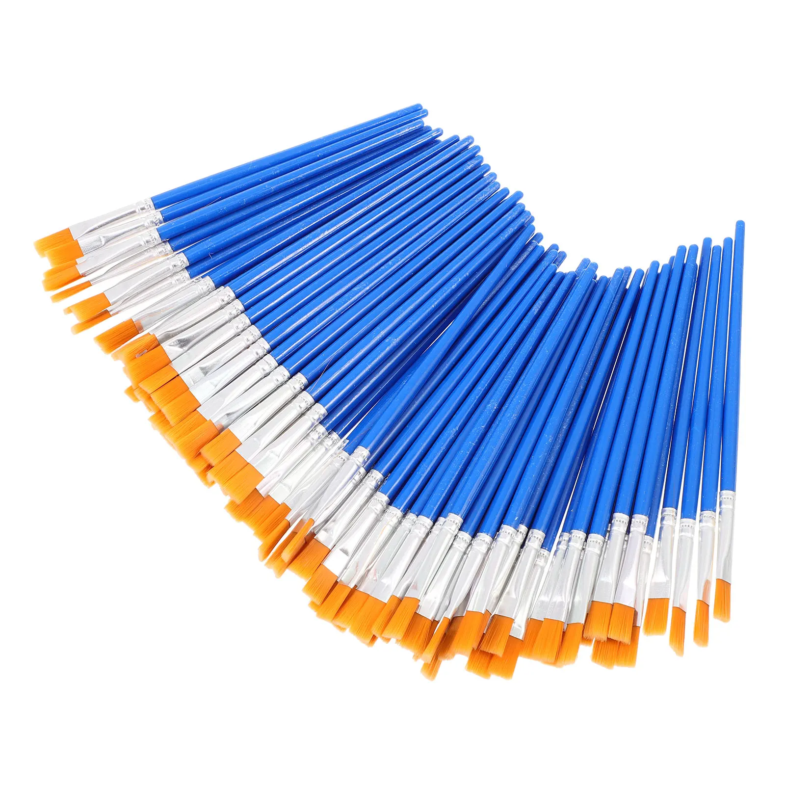 

200pcs Painting Brush DIY Tool Watercolor Household Blue Rod Nylon Bristles Kids Gift Artist Professional
