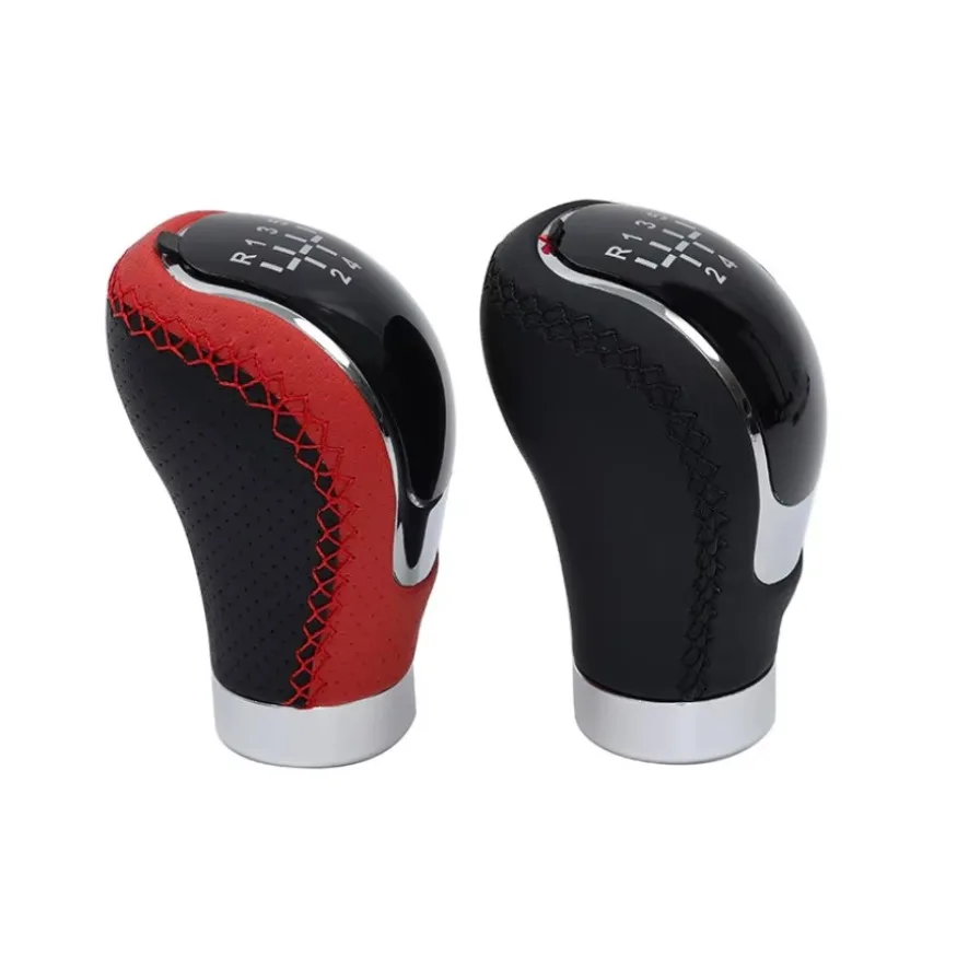 Universal 5 6 Speed Black Gear Shift Knob Shitfer Lever Stick Replacement for All Manual Car Black and Red Available 1SET