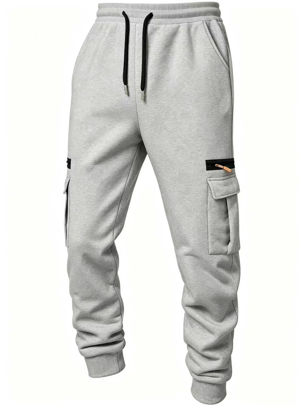 Neue Herren-Sweatpants, gerade geschnitten, Jogginghose für Sport und Streetwear, locker geschnittene, übergroße Hose mit Kordelzug, lange Herrenhose mit mehreren Taschen – Detail 12