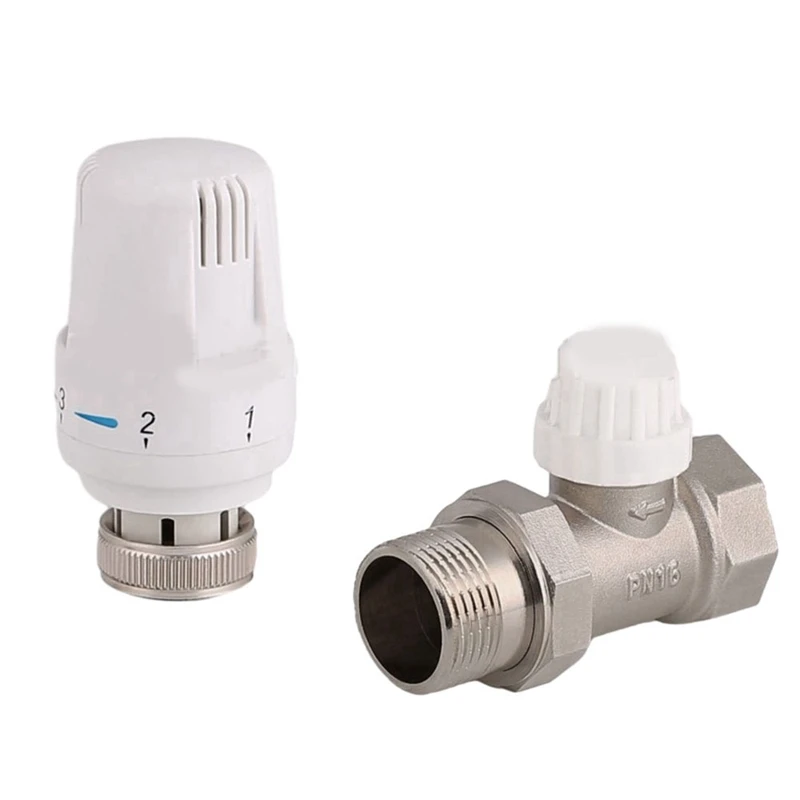 ABKJ-Automatic Thermostatic Radiator Control Valve G1/2 Inch Angle Valve For Floor Heating Copper Radiator