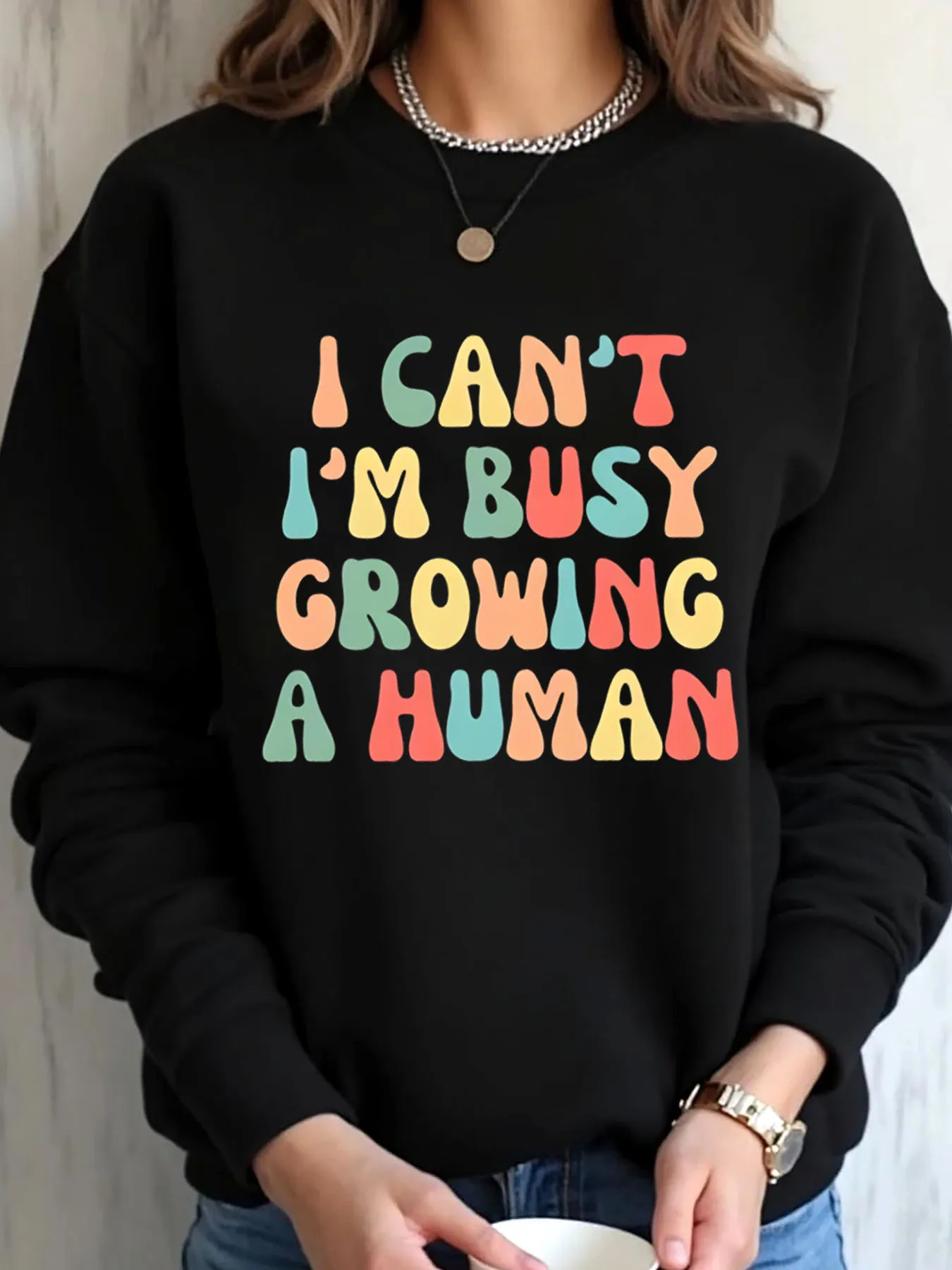 

Женская толстовка большого размера, подарок матери, красочный текст, я не могу занять, выращивать человеческую уличную одежду