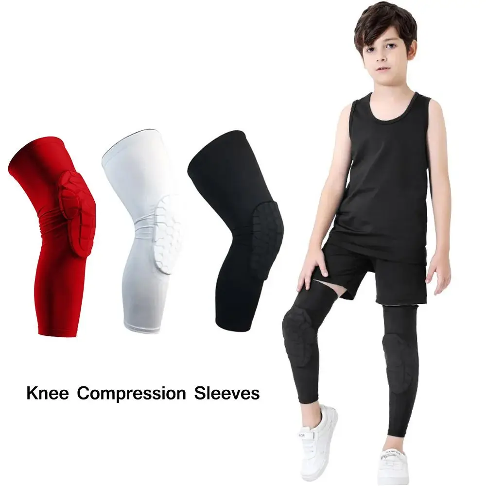 Honeycomb Kids Compression Knee Pads Quick Drying Strong Compression Children Knee Pads Anti-Collision Elastic