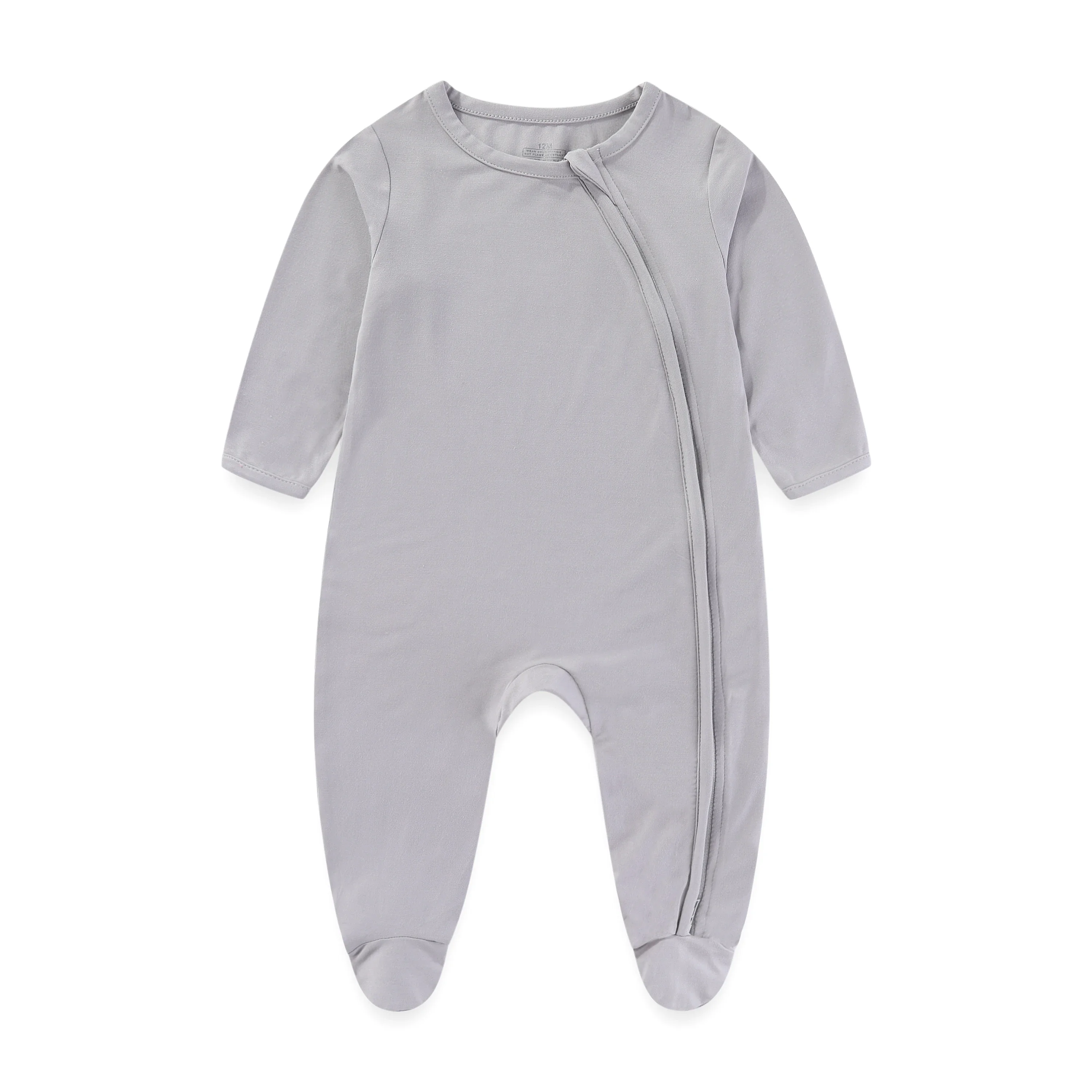 Kiddiezoom 1PCS أربعة مواسم للجنسين الطفل بذلة بلون الوليد صبي فتاة سستة رومبير ملابس الرضع الناعمة #3