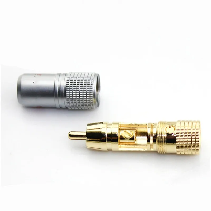 Złącze RCA złącze lotosu męskie mosiężne miedziane złącze głośnikowe lutowanie 10mm kabel Audio pozłacane do wzmacniacza mocy