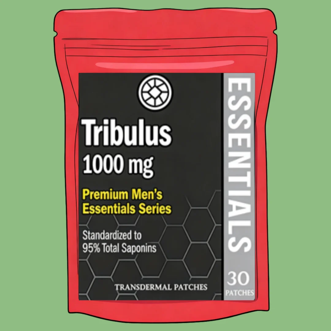 Tribulus Terrestris for Men 95% Total Saponins- Natural Muscle Builder & Nitric Oxide Booster - Transdermal Patches 30 Patches
