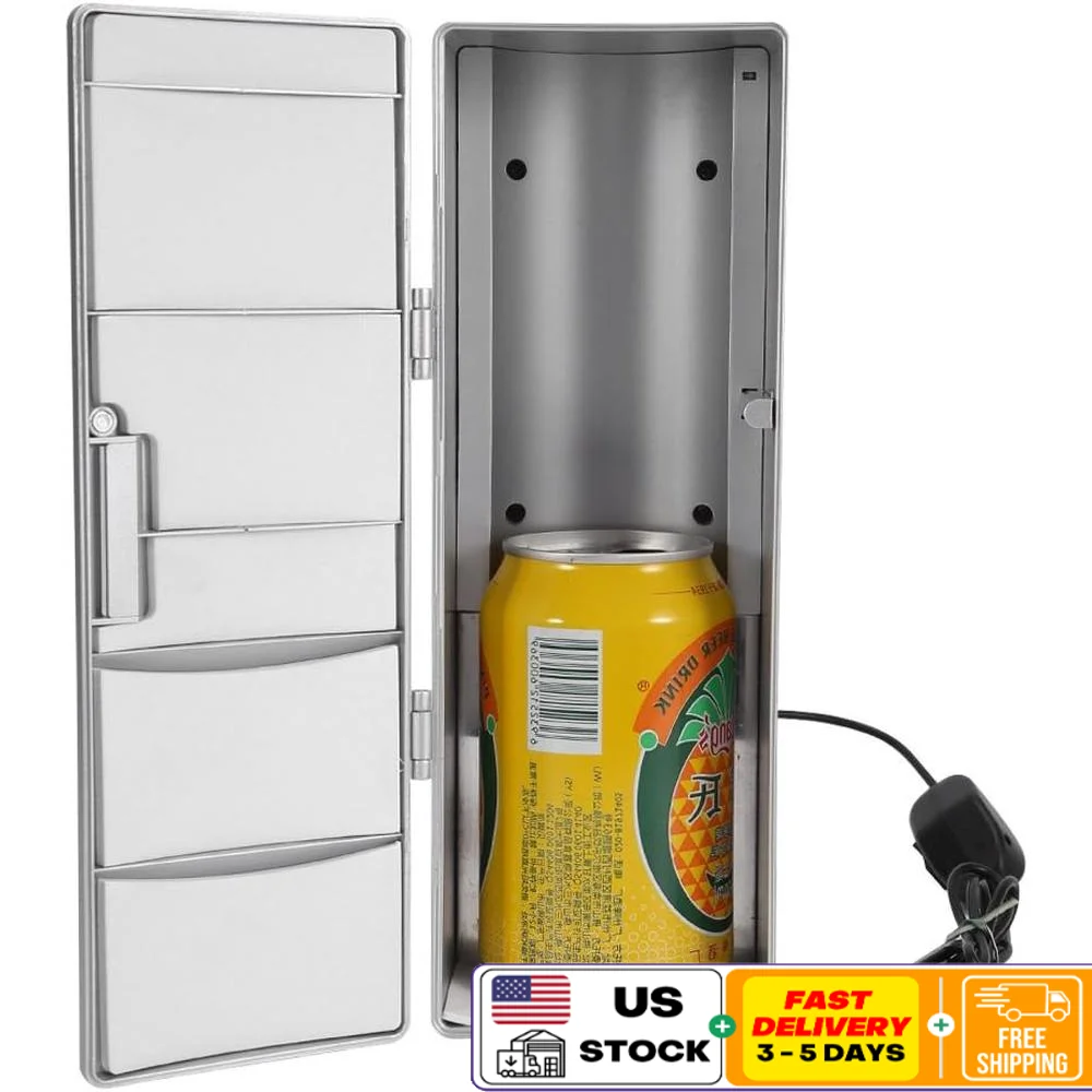

Mini Portable Fridge Cooler Warmer USB Interface Compact Refrigerator Mirrored Personal Freezer Office Dorm Travel Snacks