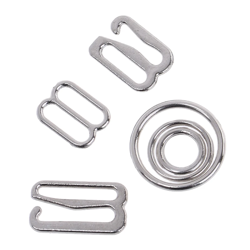 100 Pcs Silver Metal Bra Strap Adjuster Slider/hooks/o Ring Lingerie Sewing Craft