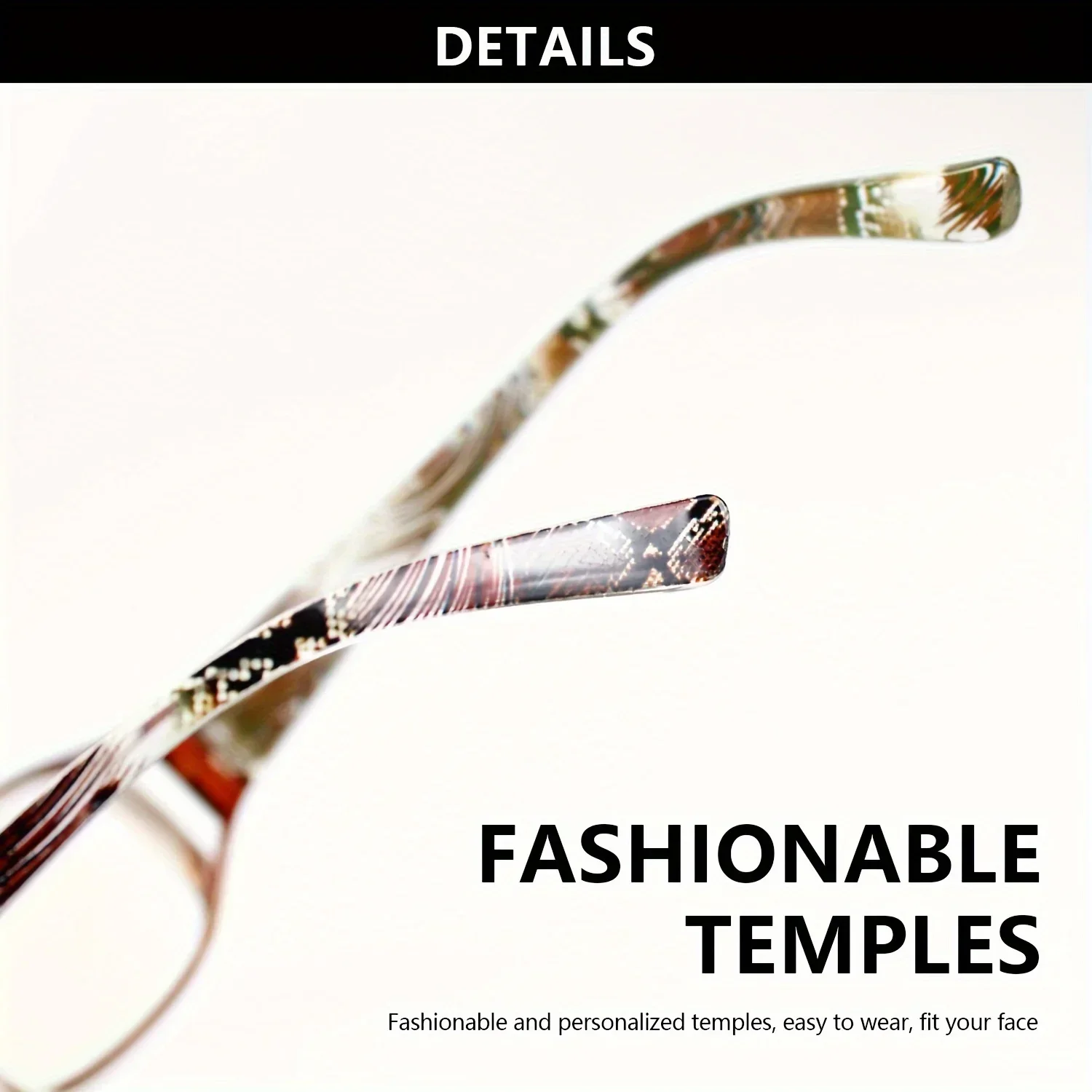 1/4 Stück rechteckige Lesebrille mit einzigartigem Muster, modisch und elegant, für Presbyopie, für Damen und Herren – Detail 9