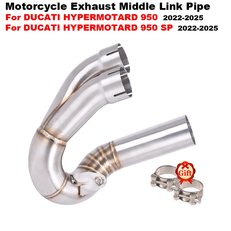 

Motorcycle Exhaust Escape Systems Middle Link Pipe Connect Original Muffler Slip On For Ducati Hypermotard 950 SP 2022 - 2025