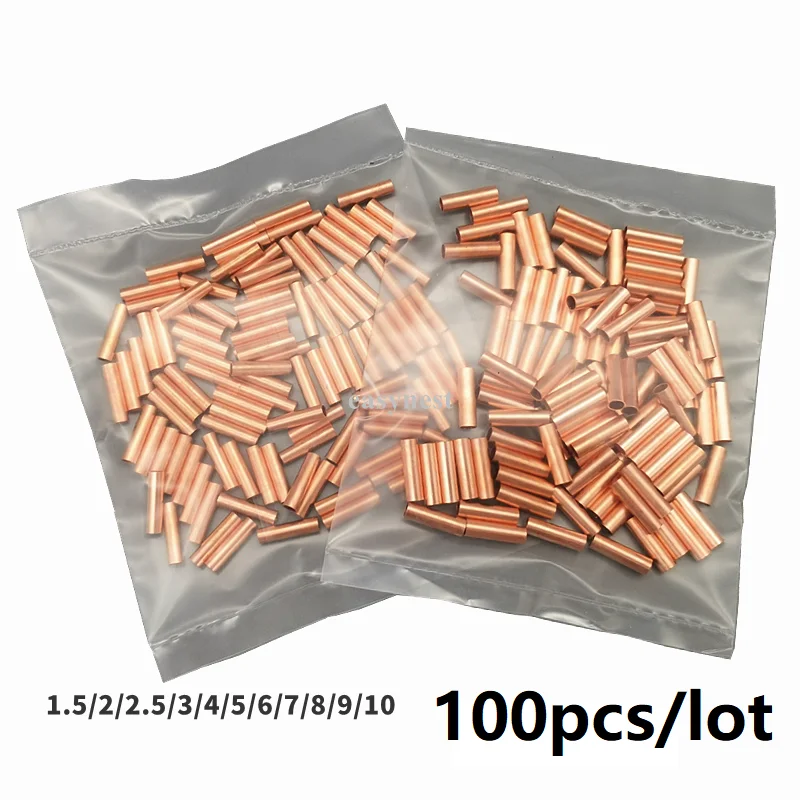 100PCS Sambungan pipa tembaga, sambungan kawat pipa tembaga kecil, sambungan antara pipa, sambungan langsung, pipa bertekanan, pipa tekan dingin