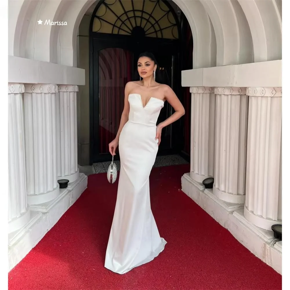 Marissa-vestidos elegantes de cola de pez larga para mujer, vestidos de fiesta de boda, vestido de fiesta elegante de lujo para mujer, fiesta de graduación hecha a medida