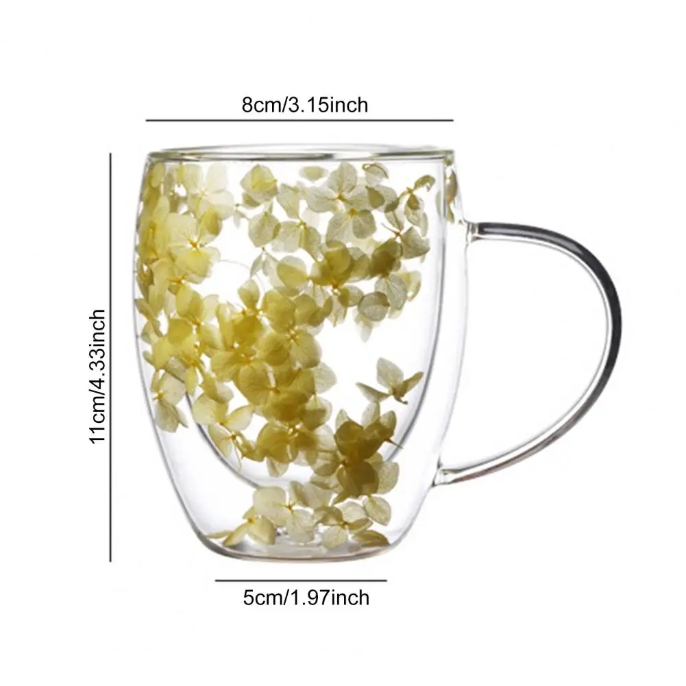 High Borosilicate Glass Cup Double Layer Glass Cup Double Wall Glass Coffee Mug with Handle Insulated Heat Resistant Tea Latte