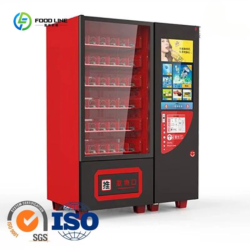 

High Capacity Combo Vending Machine Snack Drink Elevator Lift System Touch Screen Cashless Payment 24H Self Service Station