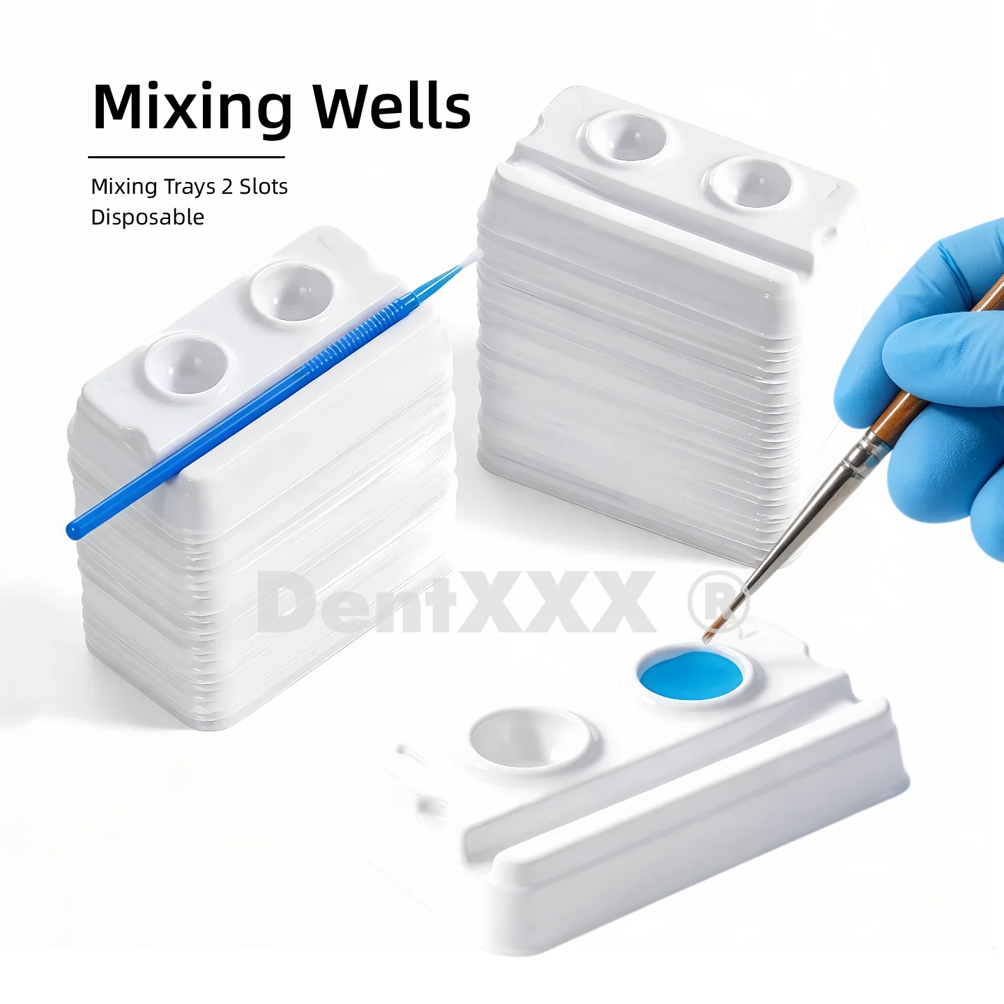 Mixing Wells Disposable Mixing Trays 2 Slots Mixing Wells Dish Plate