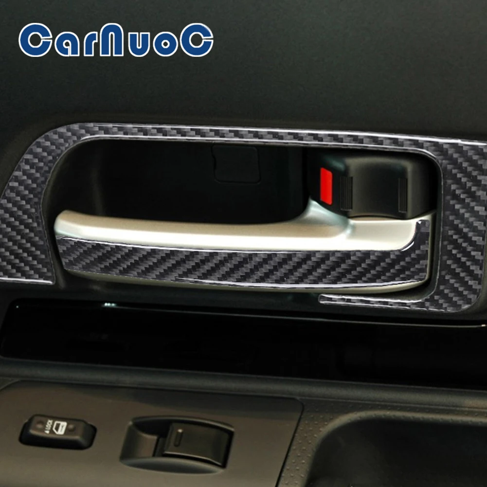 

Car Stickers For Toyota Cruiser FJ 2007-2021 Door Handle Decorative Strips Carbon Fibre Interior Mouldings Accessories