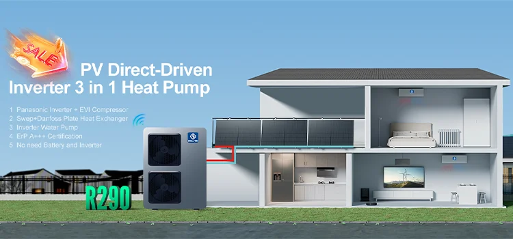 R290 25kw new energy heat pump 80 degree hot water 220V air source water heater, DC frequency conversion Evi view 6