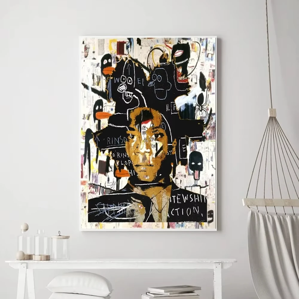 طباعة ملصق كتابات جان ميشيل ، لوحة جدارية ، غرفة نوم ، غرفة معيشة ، بار ، مطعم