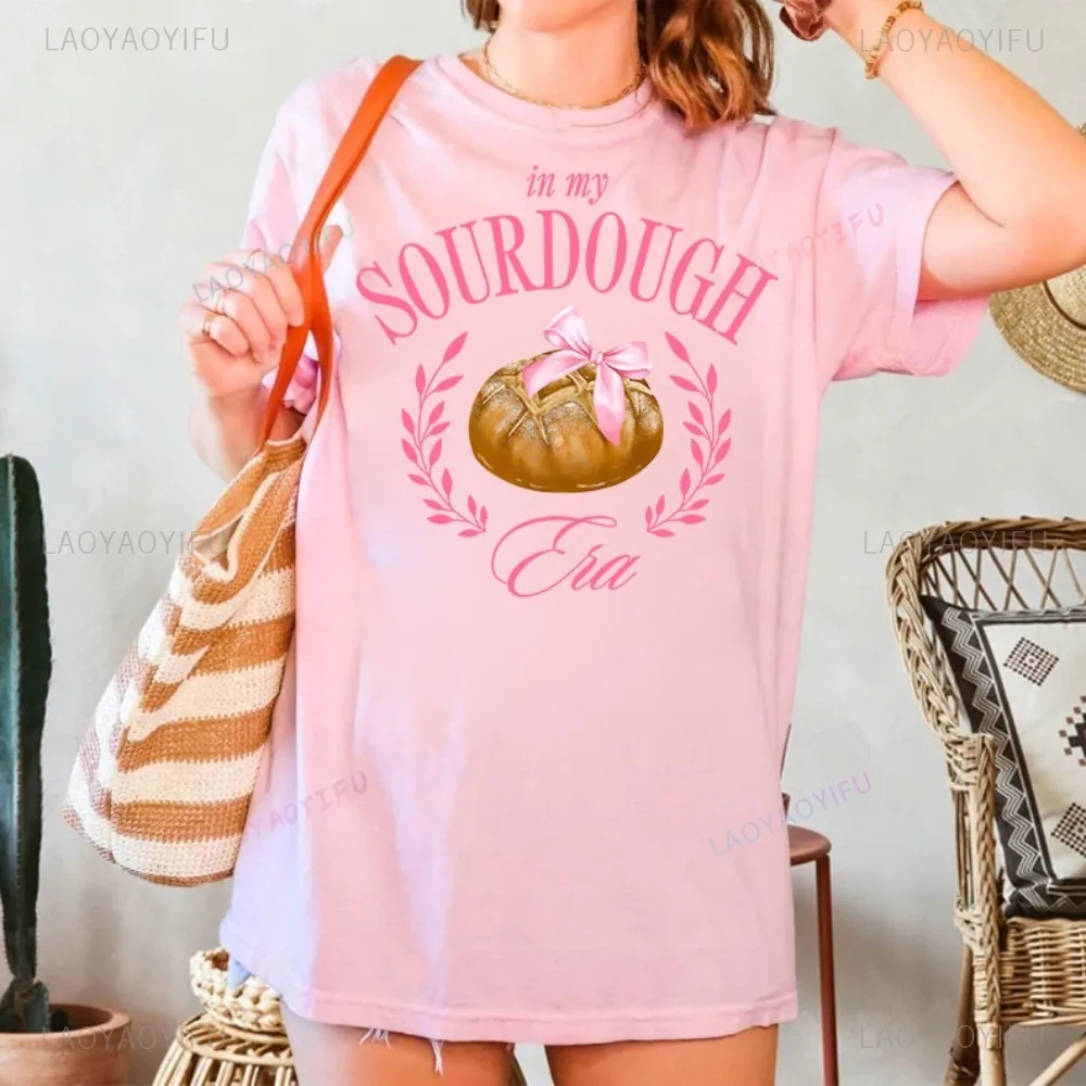 Sourdough Era Coquette tee Sourdough Baker Club Cotton T-Shirt Trendy Mom TShirt Sourdough Loving Mothers Day Gift Pink Bows