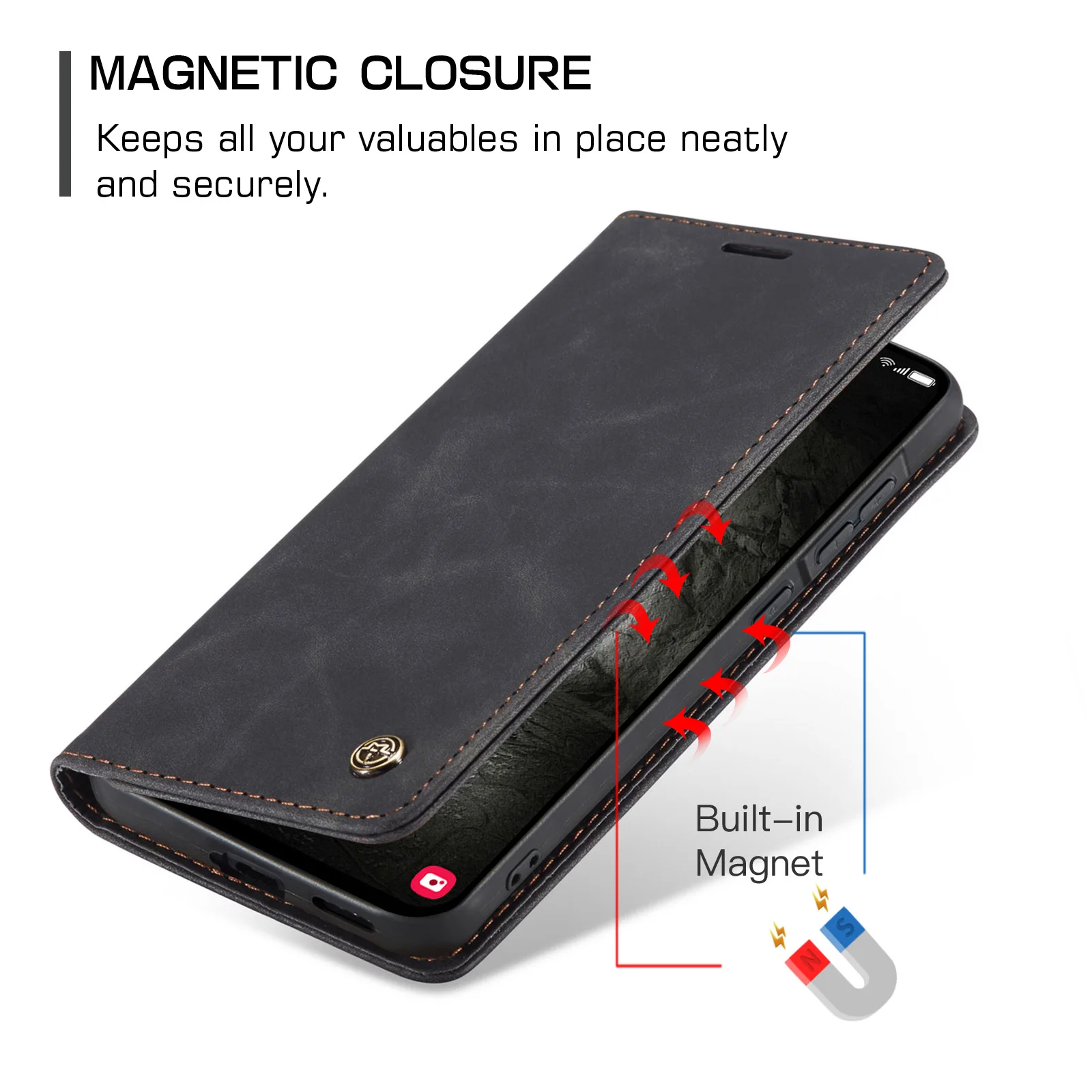

CaseMe-013 For Samsung Galaxy S26 Ultra S25 S24 S23 S22 Plus Luxury Magnetic Flip PU Leather Wallet Case Card Slots Holder Cover