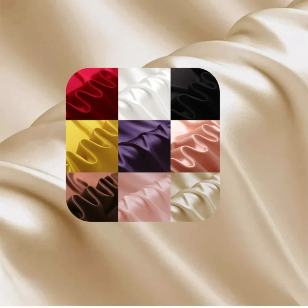 

Однотонная эластичная атласная ткань из тутового шелка для подкладки платьев чонсам, рубашек, топов, ткани для шитья своими руками, продается на метры