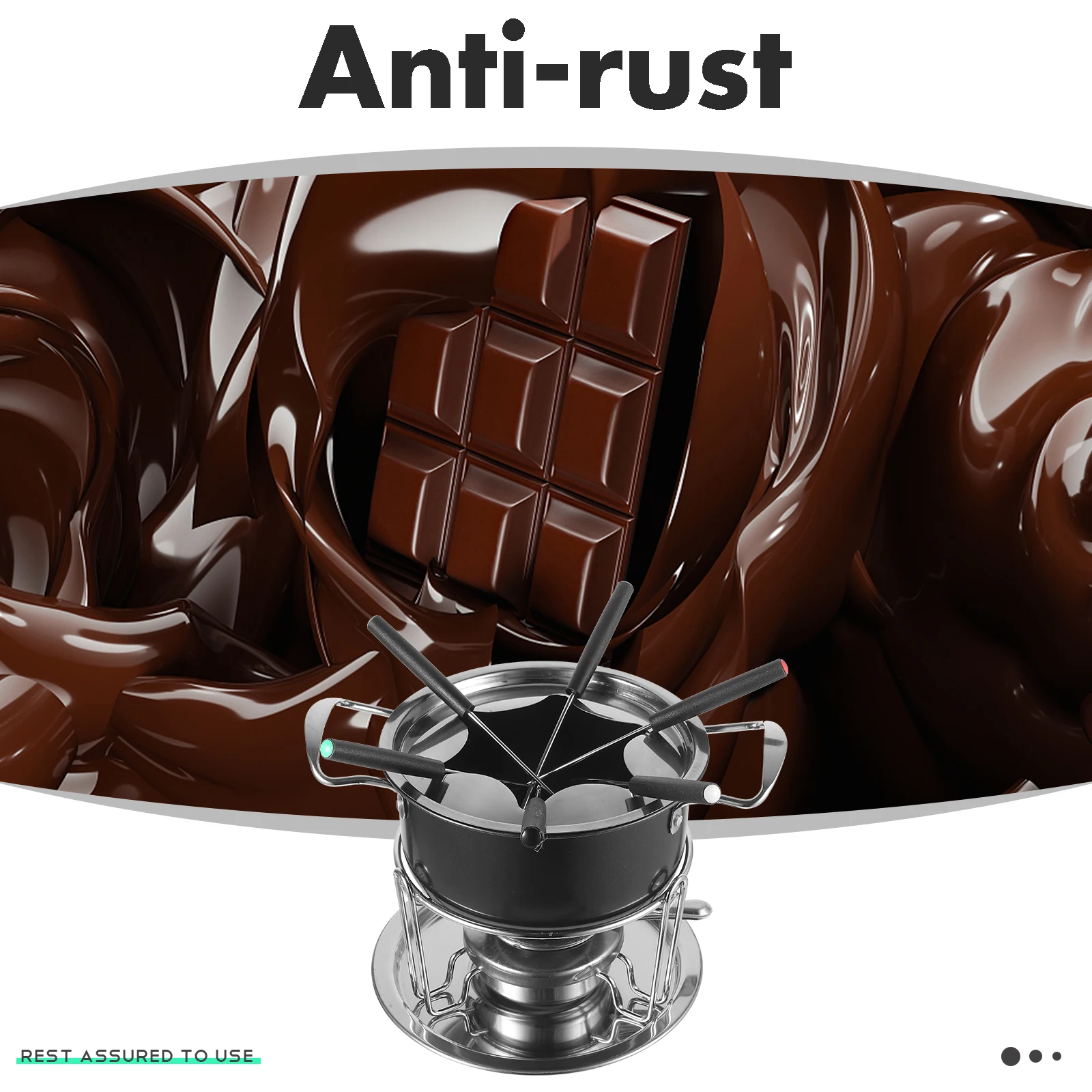 

1 set Chocolate Melting Pot Stainless Steel Fondue Kit Maker Oven Cooking Utensils DIY Tool Home Cake Shop Restaurant