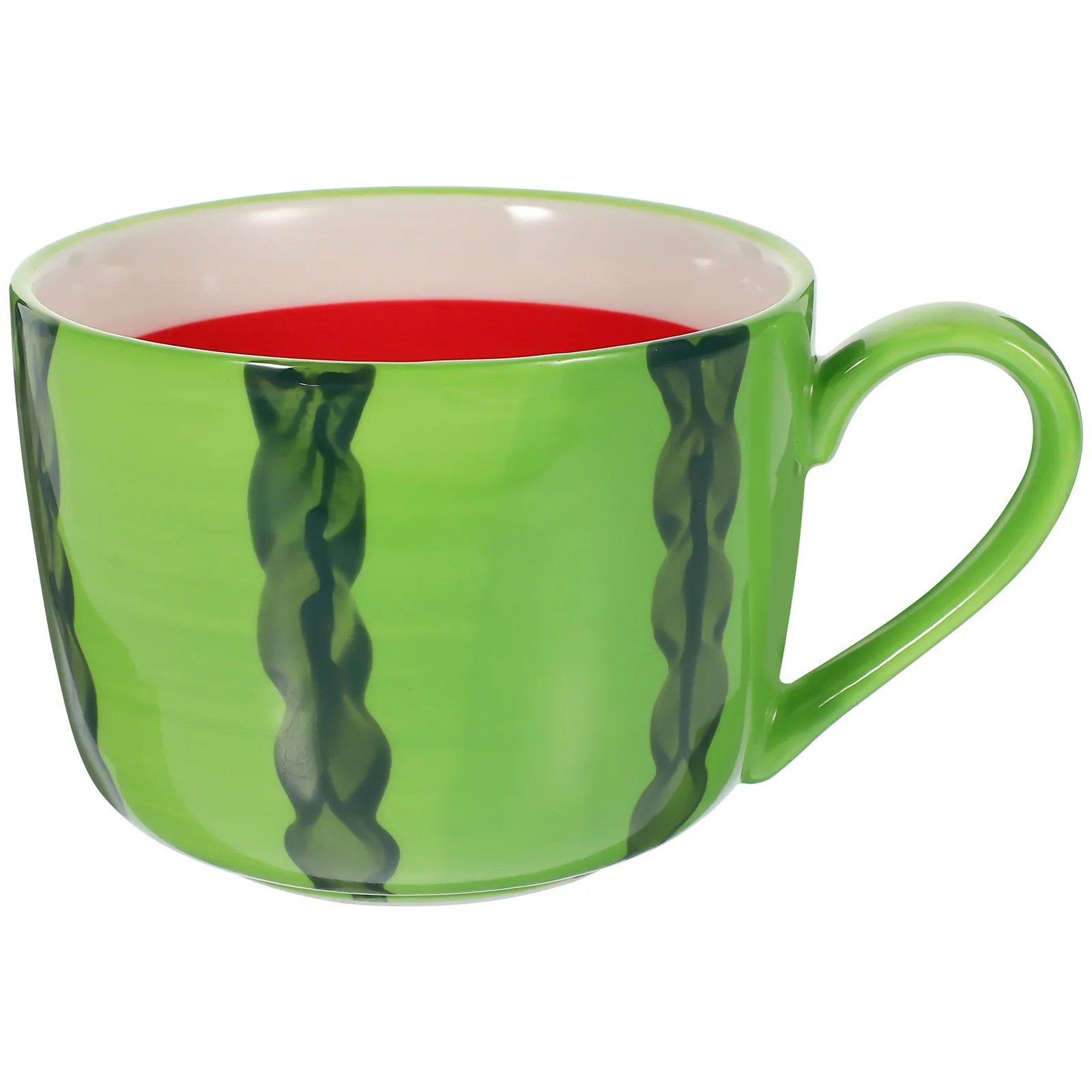 

Ceramic Watermelon Mug Summer Pattern Heat-Resistant Coffee Mug Tea Cup Milk Soup Drinking Cup Suitable for Home Office