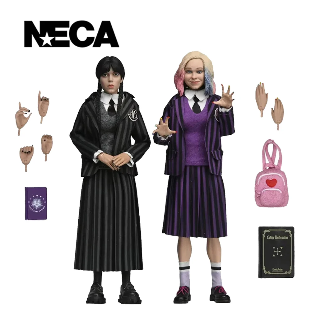 

NECA Wednesday - Wednesday Addams and Enid Sinclair (Nevermore Uniforms) 8” Clothed Action Figure 2-Pack Model Doll Garage Kit