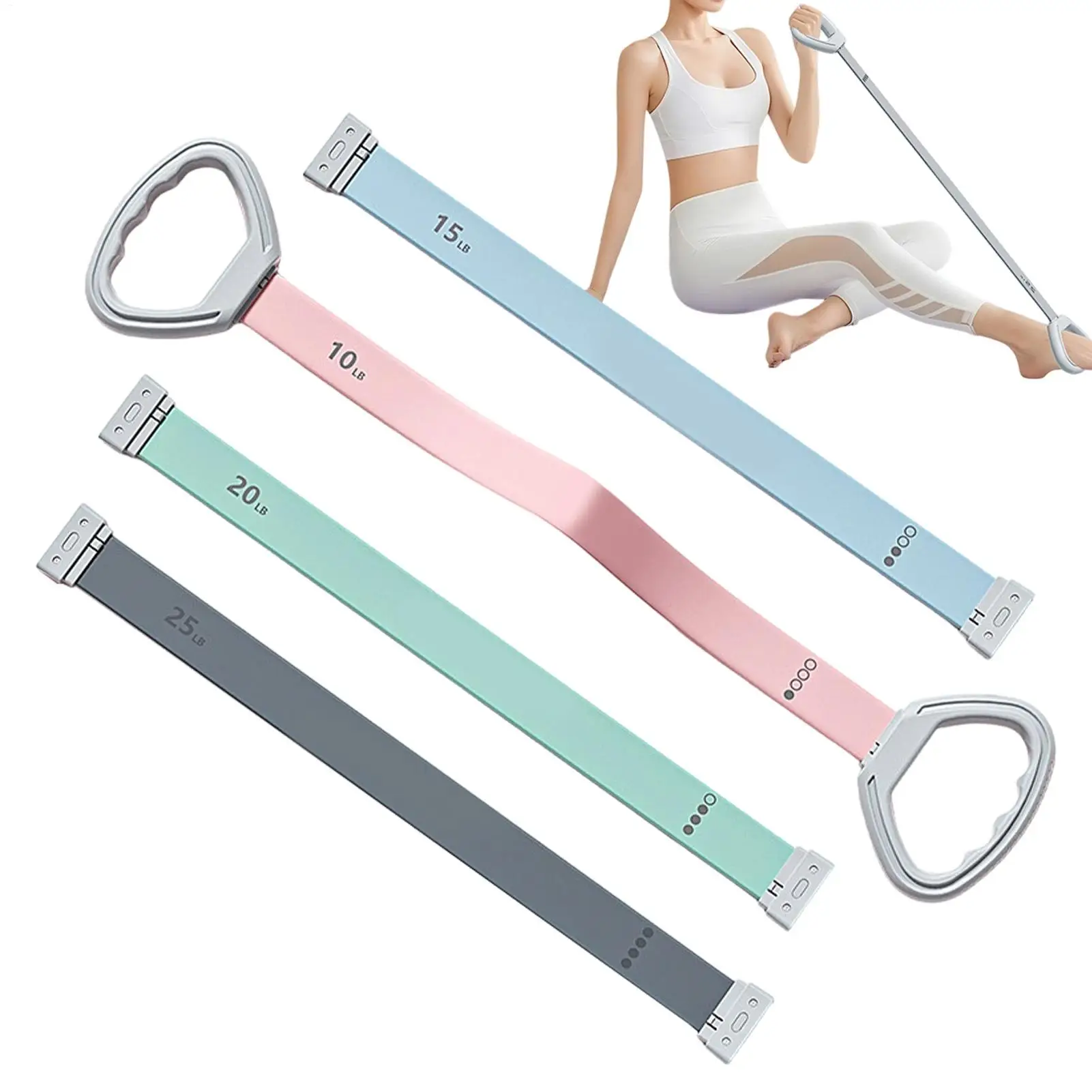 Detachable Resistance Band With Handles 4 Levels 8 Shape Rope Exercise Bands Multi-Functional Home Gym Workout Kit For Pilates