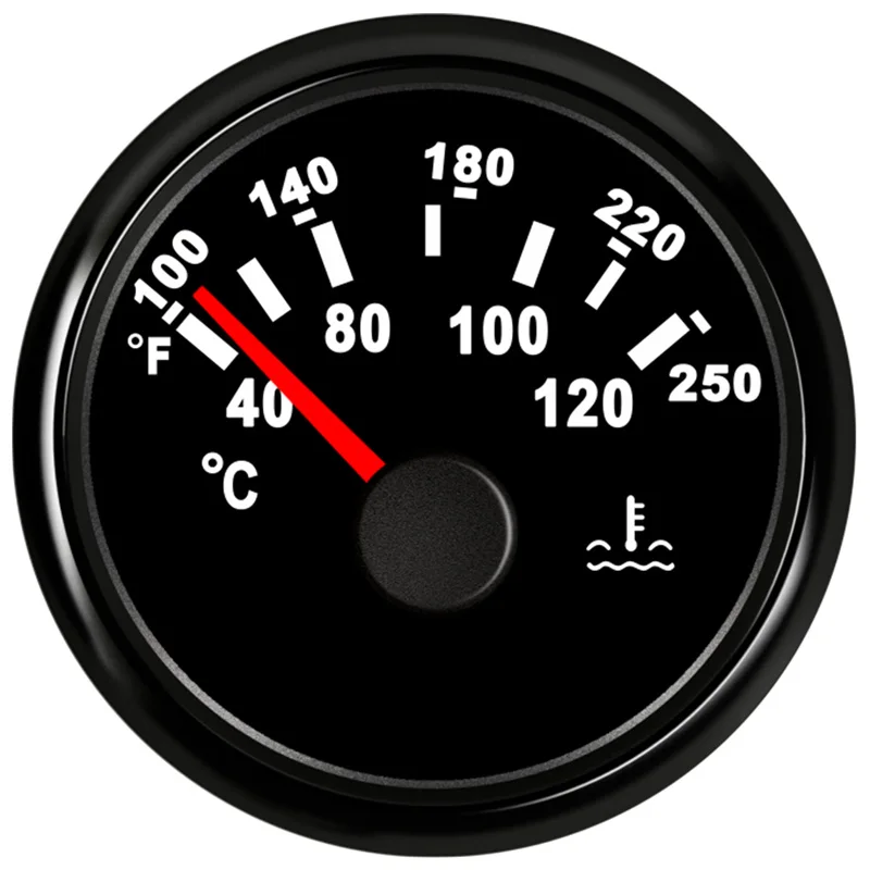 Automotive Instrument Panel Water Temp Gauges 52mm 287.4-22.4ohm Marine Pointer Type Water