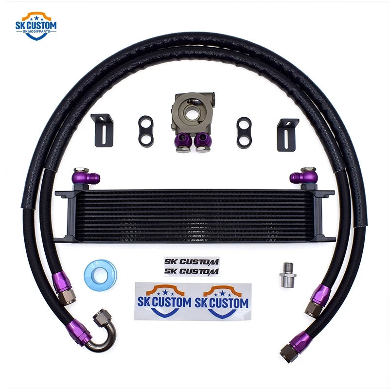 Aluminum 13 Drain Oil Cooler Kit for Toyota GR Yaris Engine Oil Radiator Kit
