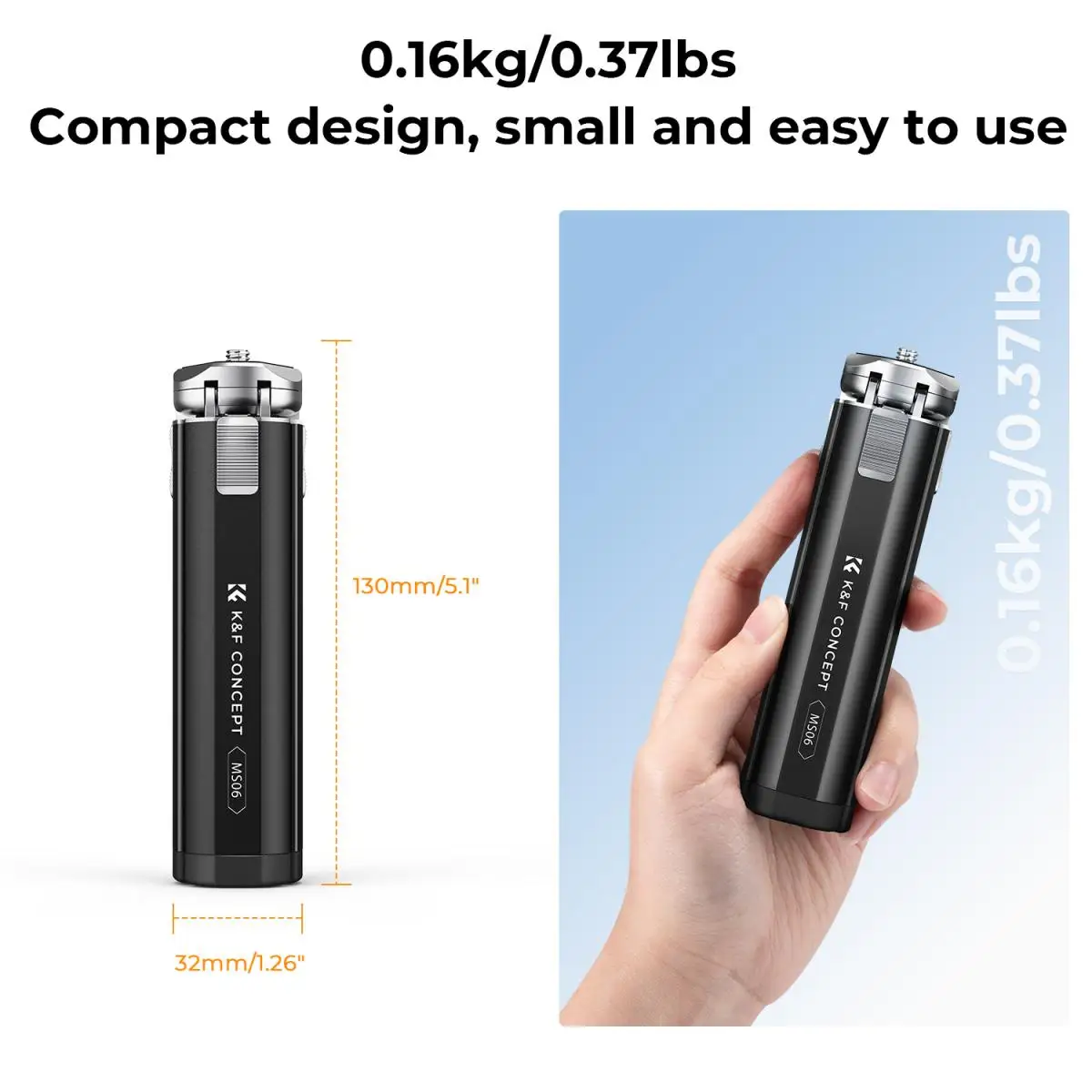 K&F Concept MS06 Adjustable 2 Levels Zinc Alloy Small Snail Desktop Tripod with Mobile Phone Holder and Bluetooth Remote Control