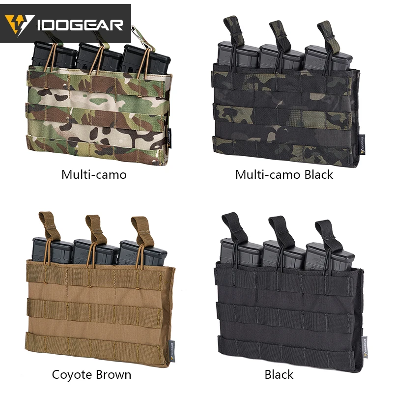 IDOGEAR Tactical Molle Triple Mag Pouch 5.56 Open-Top Magazine Pouch 3526