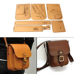 DIY Leather Craft Shoulder Bag Messenger Bag Die Cutting Kraft Paper Sewing Pattern Stencil Leather Cutting Template