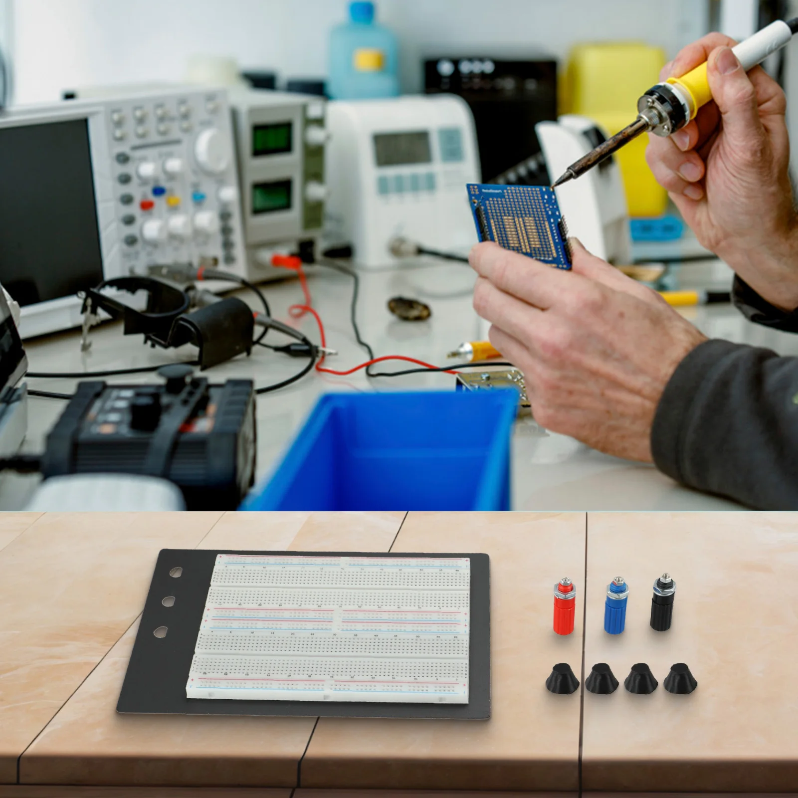 1660 Tie Points Solderless Breadboard with Three Terminals Perfect for Electronics Experimentation and Prototyping