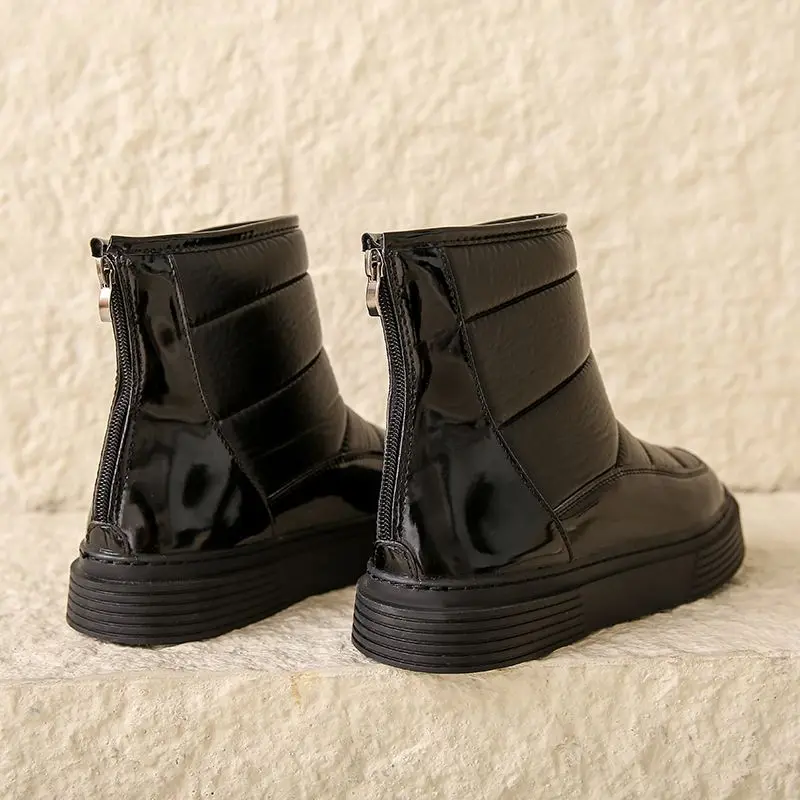 

Plain Soft Woman Shoes Winter With Zipper Y2k New Rock Boot Hot On Promotion Snow Boots for Women Fashion 2025 Trend Novelty In