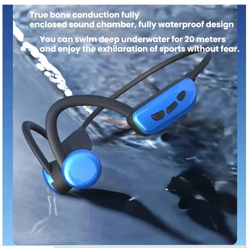 Bone Conduction Headphones Bluetooth 5.4 Wireless Headphones IPX8 waterproof level,Support MP3 player with 32G memory