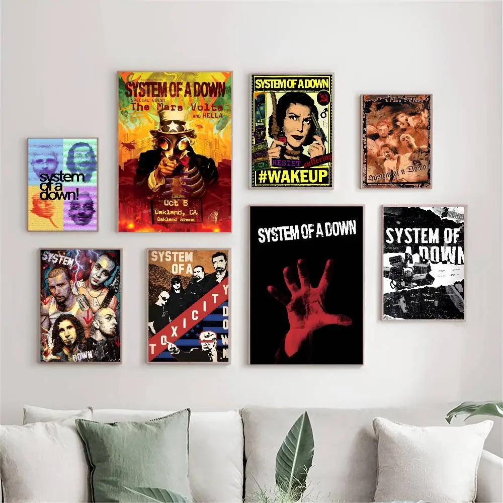 Heavy Metal Band System Of A Down Selbstklebendes Kunstposter, Whitepaper-Drucke, Poster, Kunstwerke, Heimdekoration