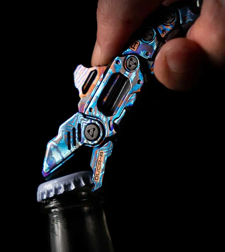 Chimago Metal Cyber Bottle Opener Crowbar Batch Head Multi-functional Combination Tool To Play with EDC