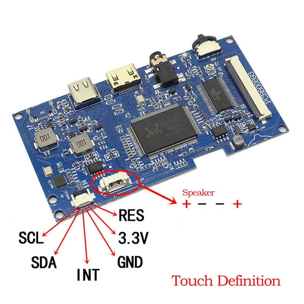 For 50Pin TTL 800*480 1024*600 Portable LCD Display Screen Driver Board Type-c Mini HDMI Driver AT070TN92