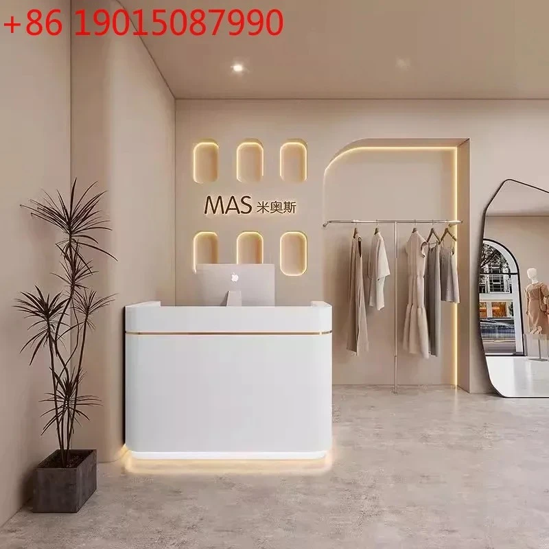 

Современная малогабаритная U-образная белая стойка ресепшн для салона красоты и магазина (мебель)