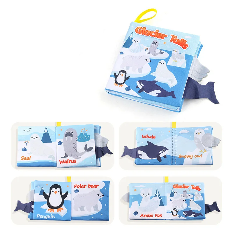 Baby Frühförderungsspielzeug Schwanz-Stoffbuch Puzzle Eltern-Kind-Interaktives Geräuschpapier Aktivitätsspielzeug für Säuglinge