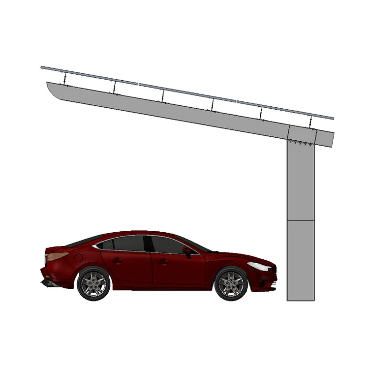 Galvanized Steel Solar Carport Waterproof BIPV Carport Solar Mounting System