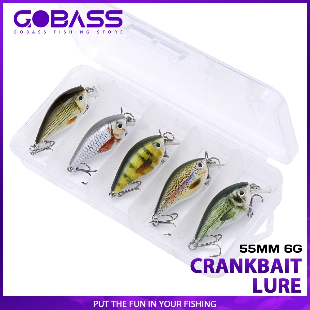 

GOBASS 5pcs Floating Mini Hard Fishing Lure 5cm 6g Artificial Bait Swimbait Lipless Crankbait Bass Trout Pike Wobbler Tackle Kit