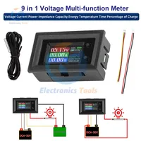 Digital Voltmeter Ammeter DC4~30V 10A Amp Voltage Current Meter Tester HD Screen Power Capacity Temperature Time Percentage Test