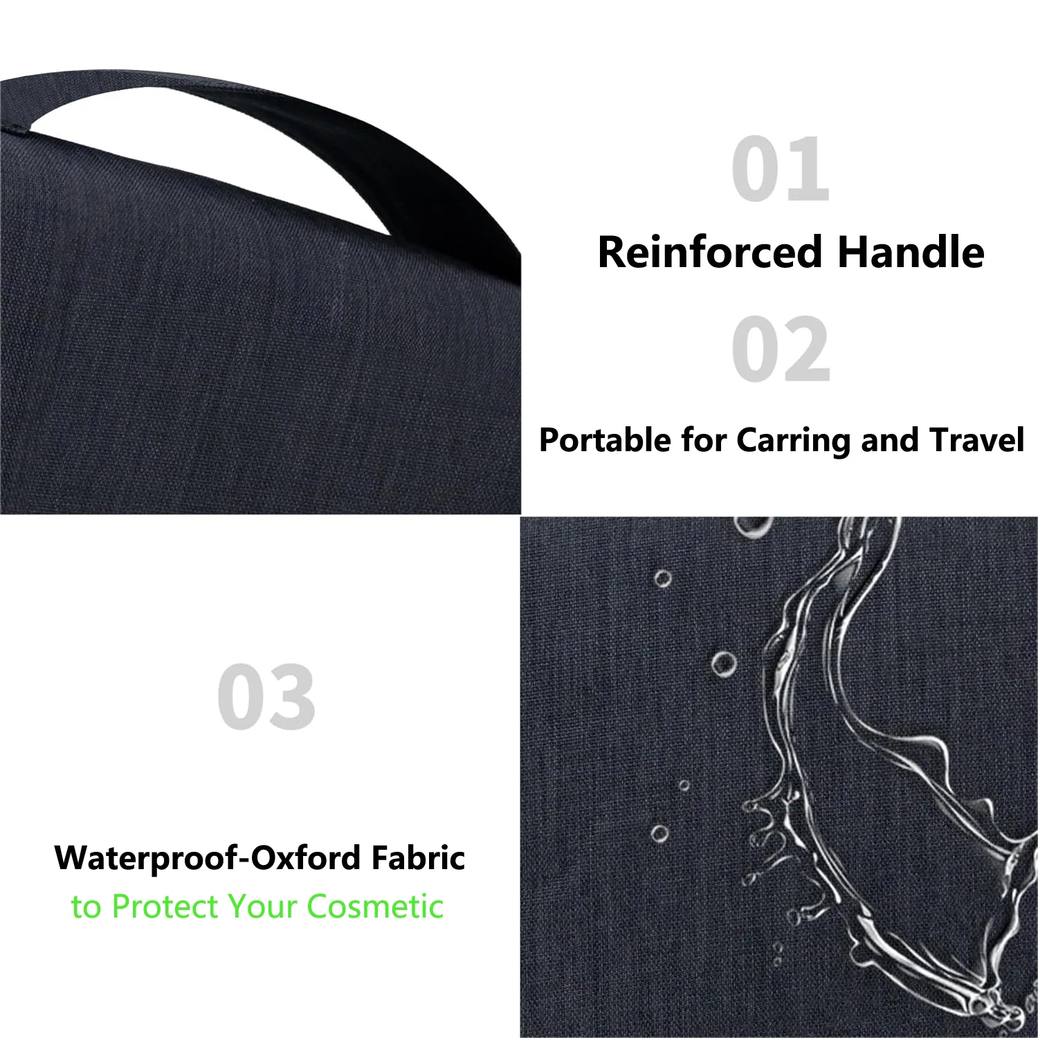 Portable Travel Cosmetic Bag Large Capacity  Waterproof Toiletry Bag  with Hanging Hook for Men and Women Bathroom Storage Bag