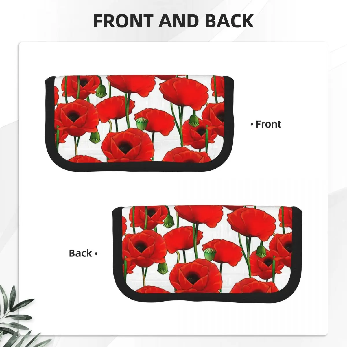 Poppy Pattern Pencil Case for Boys Girls Gifts Pen Box Pencil Bag Stationery Supplies Pen Holder Bag